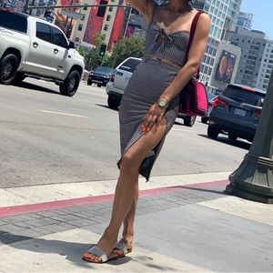 PLT | Size US 0 | Black and white - Picnic printed two-piece